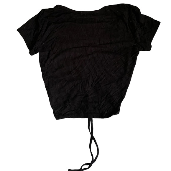 Garage black ribbed The V Ruched Tee - Picture 5 of 8